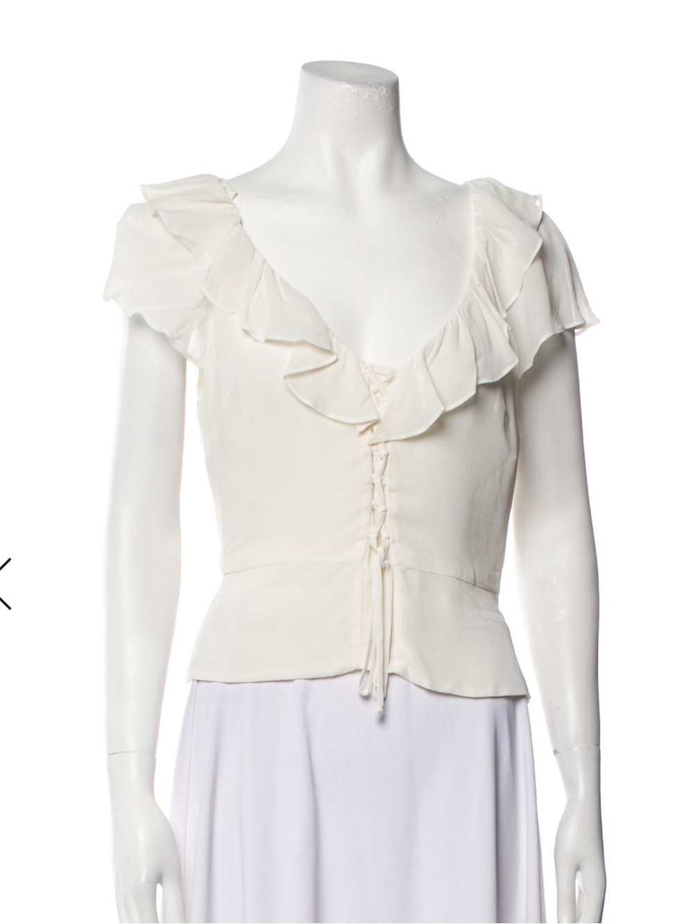 Reformation V-Neck Short Sleeve Blouse